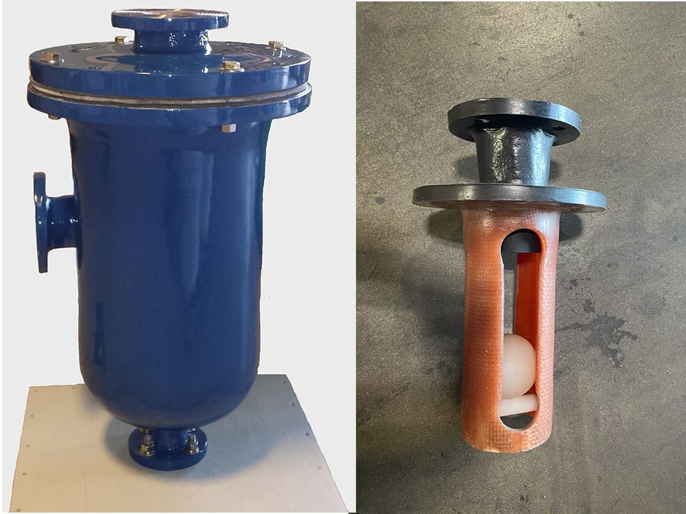 Vacuum tank trailer shut off valves.